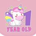 thumbnail image 4 of Inktastic 1 Year Old with Cute Unicorn Birthday Girls Baby Bib, 4 of 4