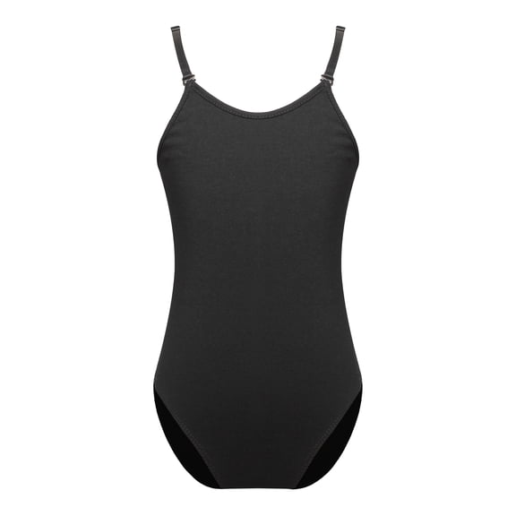 Kaerm Girls Seamless Camisole Undergarment Leotard Bodysuits for Ballet Dance Gymnastics Black 15-16