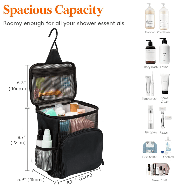 bathroom tote travel bag Gytf Shower Bag,Mesh Shower Caddy Portable Room Essentials Tote Bag for Bathroom,Gym, Travel,Camping Quick Dry Hanging Shower Organizer Basket