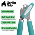 thumbnail image 3 of GORILLA GRIP Stainless Steel Manual Can Opener, Soft Touch Handle, Built-In Bottle Opener, Turquoise, 3 of 10