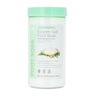 Equate Epsom Salt Foot Soak, Lemongrass and Thyme Scent, for Adult, 32 oz