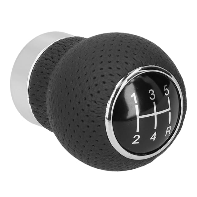 Perilla de palanca de cambios de 5 velocidades, palanca de cambios de cuero genuino con tornillo adaptador, llave hexagonal Universal