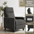 thumbnail image 2 of LEISLAND Power Recliner Chairs for Adults, Small Recliner Chairs for Small Spaces, Fabric Living Room Chair Armchair with Wood LegsMetal&Side Pocket(Black), 2 of 8