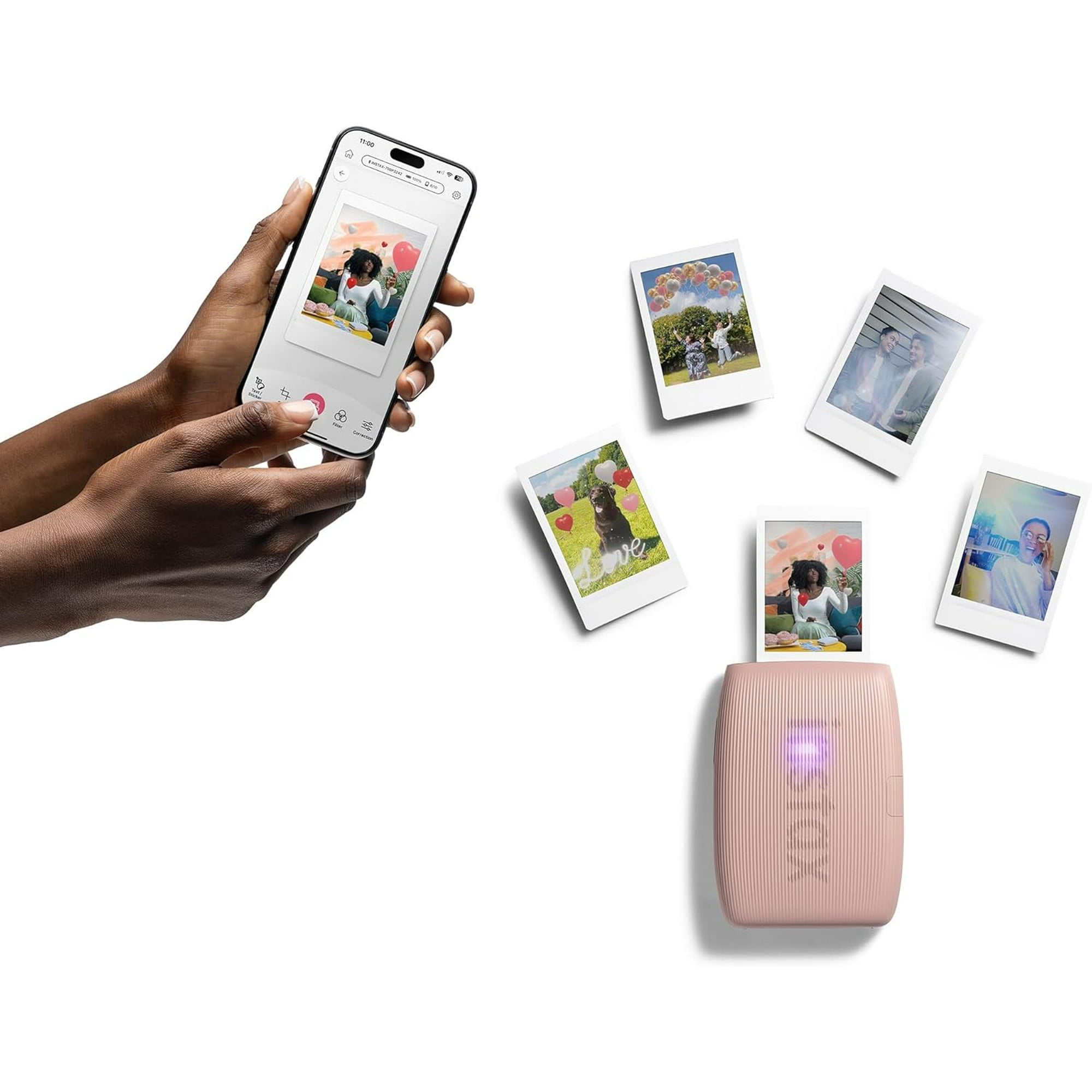 Fujifilm Instax Mini Link 3 Smartphone Printer – Rose Pink Bundle with