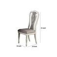 thumbnail image 5 of Dining Chair with Button Tufted Backrest Padded Seat Set of 2 White and Gray - Saltoro Sherpi, 5 of 5