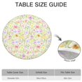 thumbnail image 6 of Round Tablecloth with Elastic Hem and Elegant Floral Pattern, Water-Resistant Polyester Fabric, Fits 44-52 Inch Tables, Extra Large, 6 of 7