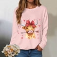 thumbnail image 2 of vigerkar Cow Valentine's Sweatshirt, Pink Heart Cow Sweater, Cute Crewneck Pullover for Women (Pink, XL), 2 of 9