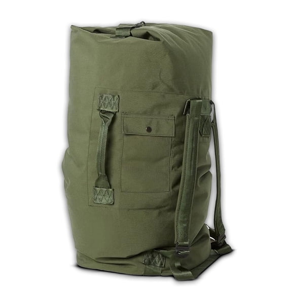 AMMO CAN MAN Olive Drab Green Duffle Bag – 70 lb Nylon Tactical Bag w/Padded Straps – Water Resistant Large Travel, Gym, Camping Gear Bag