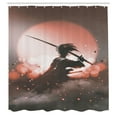 thumbnail image 3 of Ambesonne Japanese Shower Curtain, Samurai Japan, 69"Wx75"L, Salmon Umber, 3 of 5