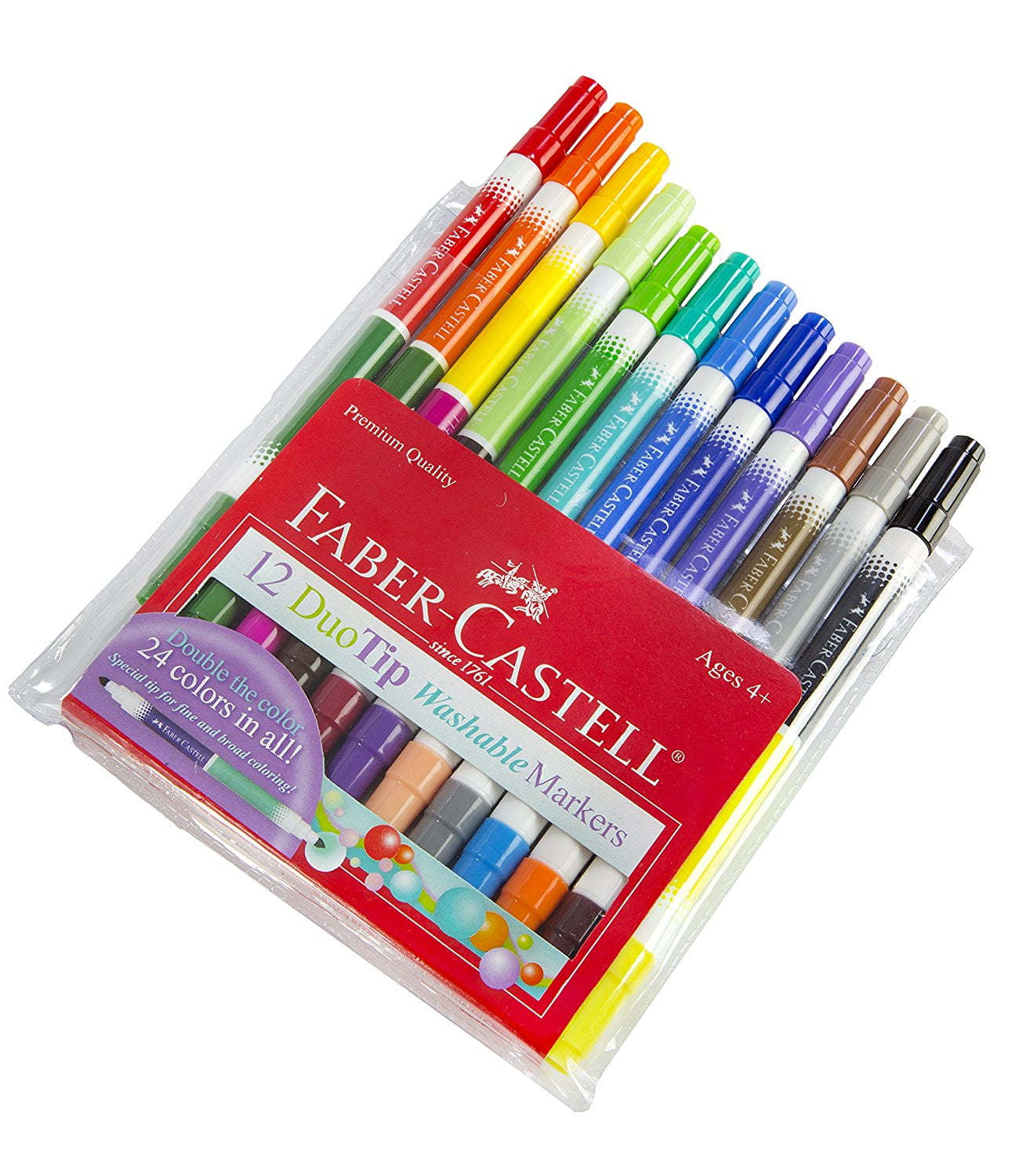 Faber-Castell DuoTip Washable Markers 24 Markers 48 Colors 