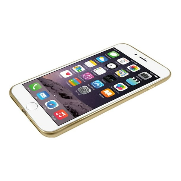Macally Ultra Thin Soft - Coque Arrière pour Téléphone Portable - Transparente avec Bordure Dorée Mat