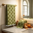 thumbnail image 5 of Pumpkin Patterns Towels,2 Pcs Fall Pumpkin Jacquard Hand Towels,Absorbent Dish Towels for Autumn Harvest Thanksgiving Kitchen & Bathroom,23.6 x 15.7 Inch(Green,A), 5 of 6