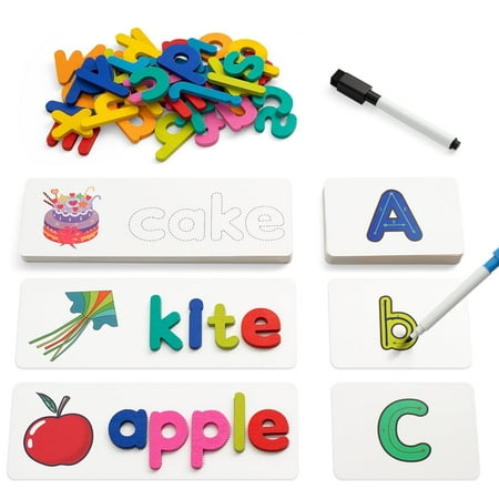 Coogam Reading & Spelling Learning Toy  Wooden Letters Flash Cards Sight Words Matching ABCD Alphabet Recognition Game Educational Tool Set for 3 4 5 Years Old price history on PriceWatchPro