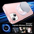 thumbnail image 2 of Dteck for iPhone 15 Plus Case with Invisible Magnetic Ring Stand, Military-Grade Translucent Case with Built-in Screen Protector for iPhone 15 Plus Case Compatible with MagSafe,Pink, 2 of 6