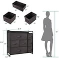 thumbnail image 6 of Dextrus 7 Drawers Dresser Wide Storage Tower for Bedroom, Easy Pull Fabric Bins Organizer Unit, Brown, 6 of 9