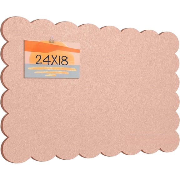 Scalloped Bulletin Board – Cute Felt Pin Board with Cloud-Shaped Design, Self-Adhesive Vision Board for Wall, Includes Pushpins – Perfect for Bedroom, Office, and Classroom Decor