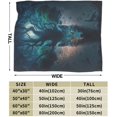 thumbnail image 3 of Mystic Wolf Tree Gold Eyes Fantasy Fleece Blanket Throw Lightweight Blanket Super Soft Cozy Bed Warm Blanket for Living Room/Bedroom All Season,Gift,80"x60", 3 of 6