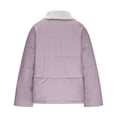 thumbnail image 5 of UPPADA Women's Winter Cropped Puffer Jacket Long Sleeve Oversized Stand Collar Zip-Up Short Coat with Pockets,Women's Quilted Pullover Puffer Jacket Oversized Long Purple,XL, 5 of 9