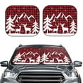 thumbnail image 2 of Balery 2 Piece Christmas Buffalo Plaid Car Windshield Sun Shade|Foldable Front Windshield Shade for Car Front Window for Most Sedans SUV Truck-Large, 2 of 7
