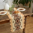 thumbnail image 5 of Boho Table Runner, Southwestern Native Tribal American Ethnic Aztec Linen Burlap Table Runners, Farmhouse Table Decor for Kitchen Dining Room Coffee Table 13 x 72 Inches, 5 of 6