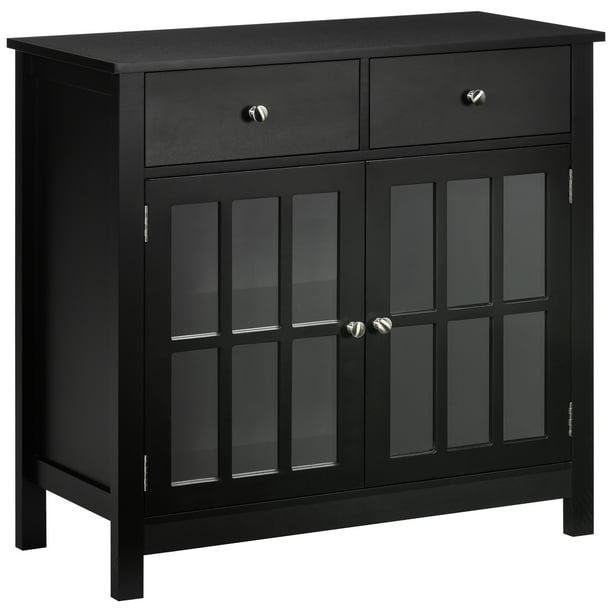 30" Wooden Storage Sideboard Buffet with 2 Drawers Walmart.ca
