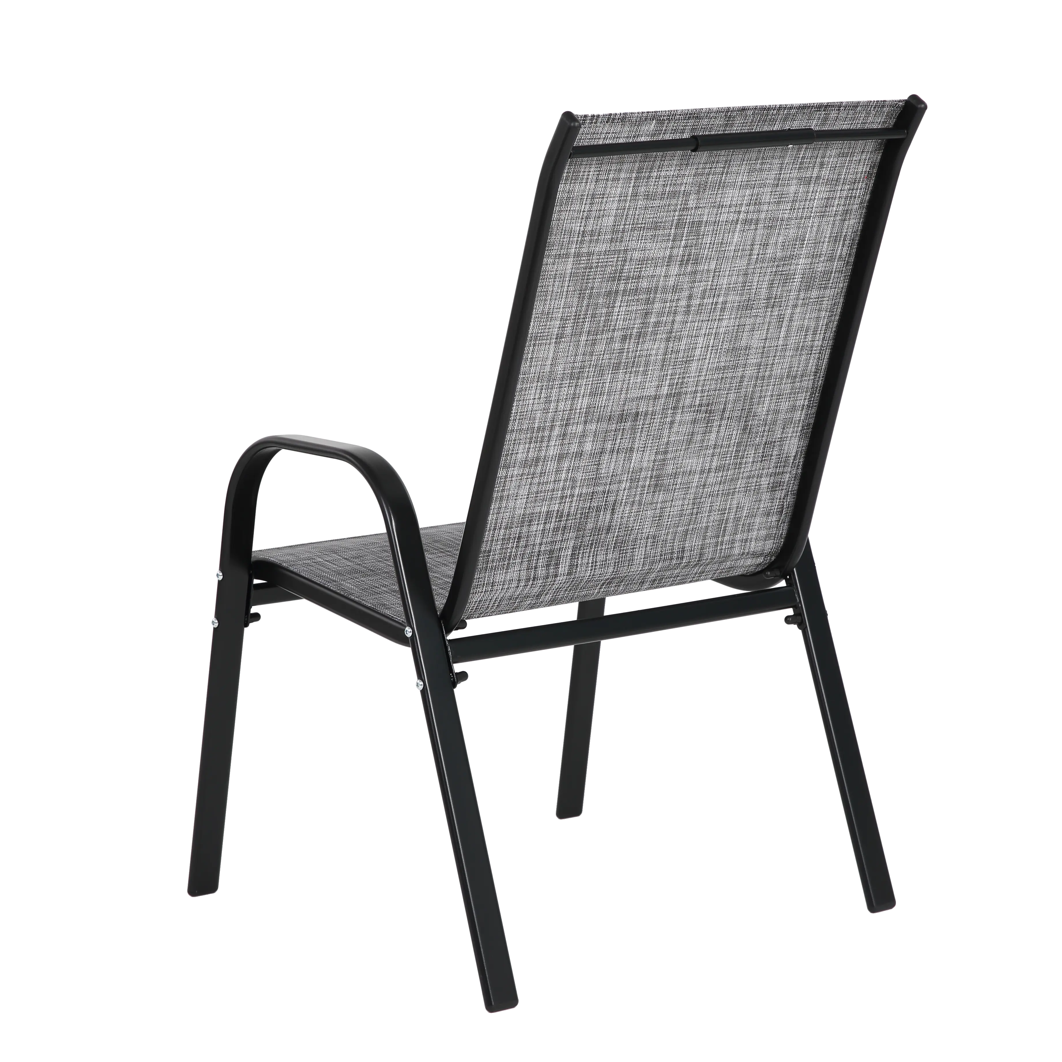 Aukfa 4 Pieces Patio Dining Chairs, Outdoor Bistro Chairs w/ High Backrest for Garden Patio,Gray