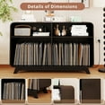 thumbnail image 2 of Record Player Stand with Charging Station USB Ports with Vinyl Storage Cabinet Holds Up to 350 Albums Modern Living Room Table, 2 of 8