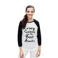 thumbnail image 2 of Thread Tank Crazy Sisters Are The Best Aunts Unisex 3/4 Sleeves Baseball Raglan White Black X-Small, 2 of 4