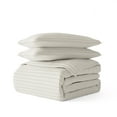 thumbnail image 2 of Noble Linens 3 Piece Natural Stripe Stitch Quilt Set, Queen / Full, 2 of 6