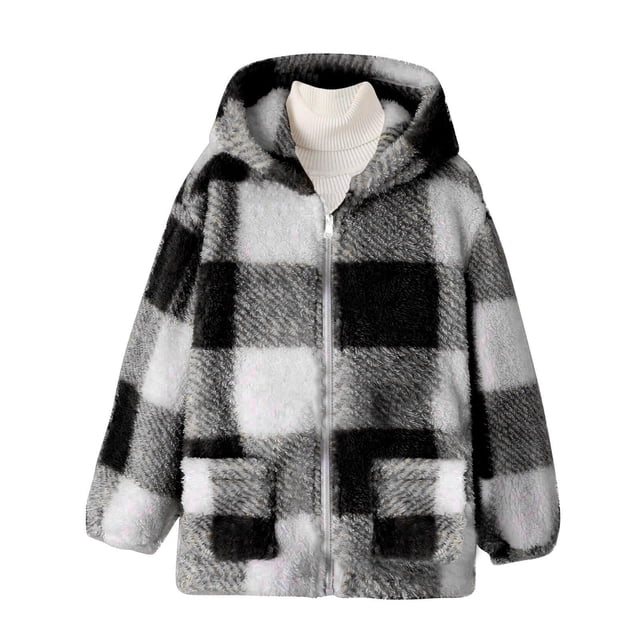 Funicet Vestes pour Filles 7/8, Veste Décontractée à Manches Longues avec Capuche, Vêtements Imprimés