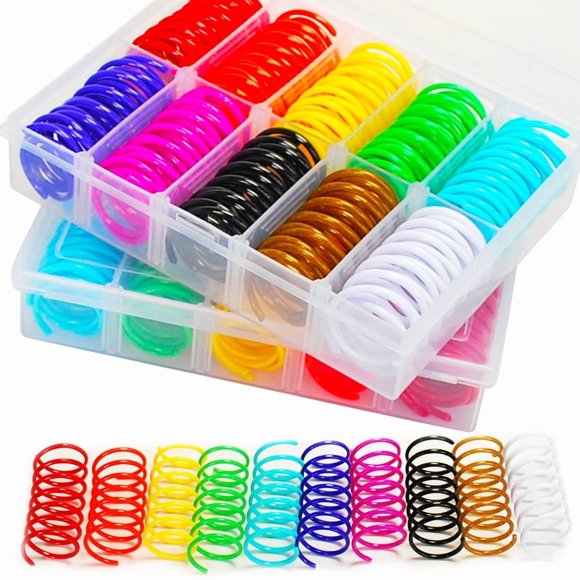 JoyArrive 80Pcs 10 Colors Box Stored Cat Springs, Interactive Toys, Cat Spiral, Coil Toy, Hunting, Biting Toy, Swatting, Self-Play Plastic Kitten Toys