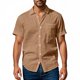 thumbnail image 4 of pstuiky Camisa de manga corta para hombre, Camisa de verano elástica informal holgada con media cremallera y solapa de manga corta para hombre camisetas de hombre xl, 4 of 9