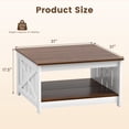 thumbnail image 3 of Gymax 31'' Wooden Square Coffee Table w/Storage Shelf Open Compartment for Living Room, 3 of 10