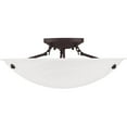 thumbnail image 3 of 3 Light Bronze Ceiling Light fixture with White Alabaster Glass Shade, 3 of 6
