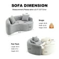 thumbnail image 2 of Newest S-Curved Dual-Depth(21.3"/26.8") Loveseat, Full Compression Sponge Sofa Light Grey, Chenille Modular For Small Apartments,400 Lbs 66.9"L, 2 of 5