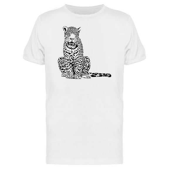 Sketch Of Sitting Leopard T-Shirt Men -Image by Shutterstock, Male 4X-Large
