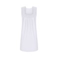 thumbnail image 4 of Womens Summer Dresses Tank Dress Sleeveless Strap Square Neck Pleated Solid Color Cover Up Plain Casual Loose Plus Size (XL, White-I), 4 of 5