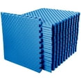 thumbnail image 1 of BalanceFrom 18-Pack 24”x24” Interlocking Foam Puzzle Exercise Mat, 1” Thick, Blue, 1 of 9