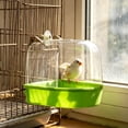 thumbnail image 6 of Bird Bath Box Cage Hanging Bathroom Tub • Plastic Parrot Cockatiel Budgie Non-Slip Bathing Pool • Spatter Guard Splash-Proof Indoor Bird Bath, 6 of 6