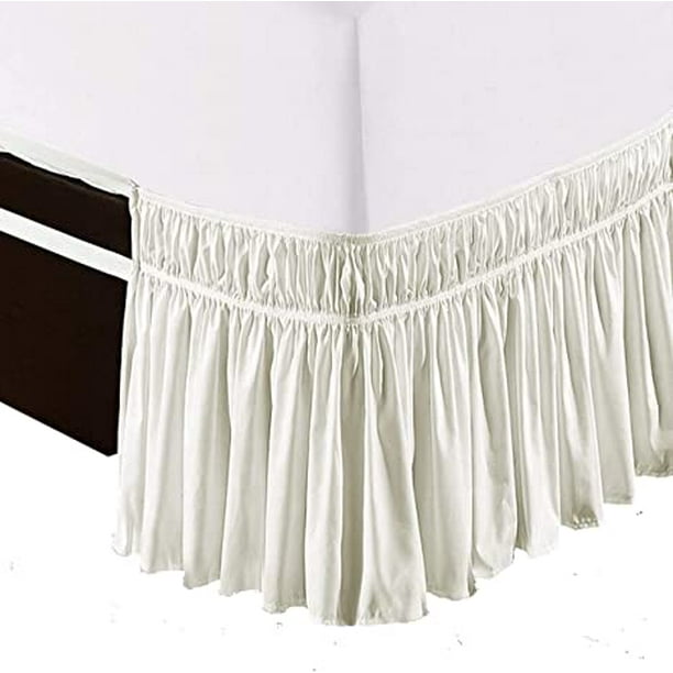 Bed Skirt King Size Wrap Around Bed Skirt 18 Inch Depth Easy Fit Gathered Style 3 Sided Coverage