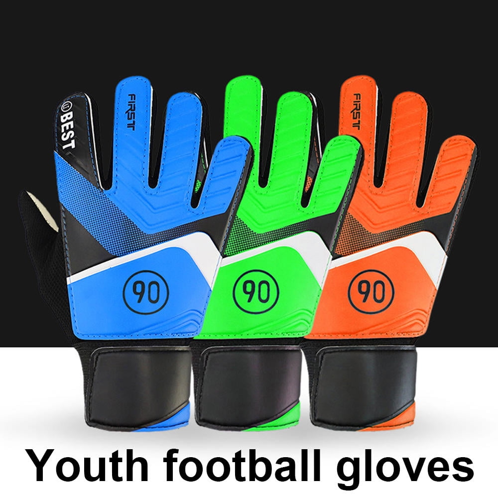 YAHHU Youth Padded Football Gloves, Green, 8-12, 5# – Breathable, Waterproof, Adjustable Wrist, 3mm Latex Palm, Ideal for Goalkeeper Training