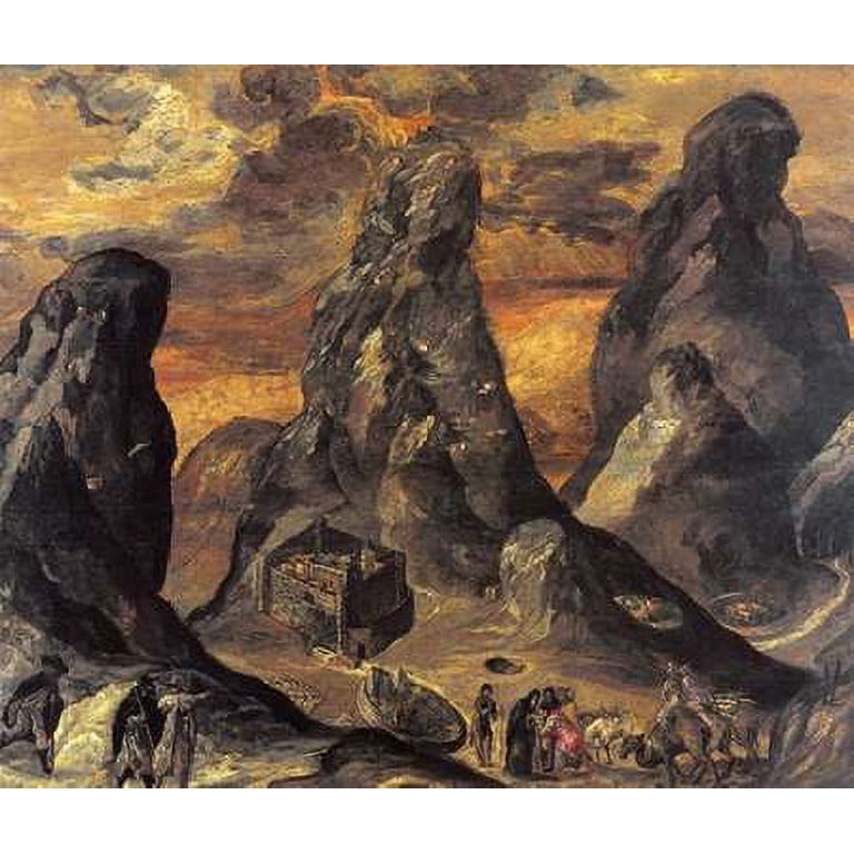 ＧＲＥＣＯ　　ＣＬＡＳＳＩＣ　ＡＲＴ Greco, El 13x12 Black Ornate Wood Framed with Double Matting
