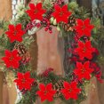 thumbnail image 3 of KAKOWELY 10 flores artificiales de Pascua con purpurina para árbol de Navidad, decoración para coronas, bodas y fiestas., 3 of 4