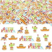 40th Fiesta Birthday Decorations, 200Pcs 40th Fiesta Confetti for Table, Mexican Forty Birthday Cinco De Mayo Taco Fortieth Birthday Party Supplies