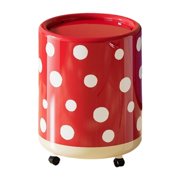Cubo de basura con ruedas, cubo de basura sencillo y tapa, multifuncional para el hogar. Blanco