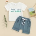 thumbnail image 2 of Bagilaanoe 2pcs Toddler Baby Boy Shorts Set Short Sleeve Letter Print T Shirt Tops + Shorts 6M 12M 18M 24M 3T Kids Casual Summer Clothes, 2 of 8