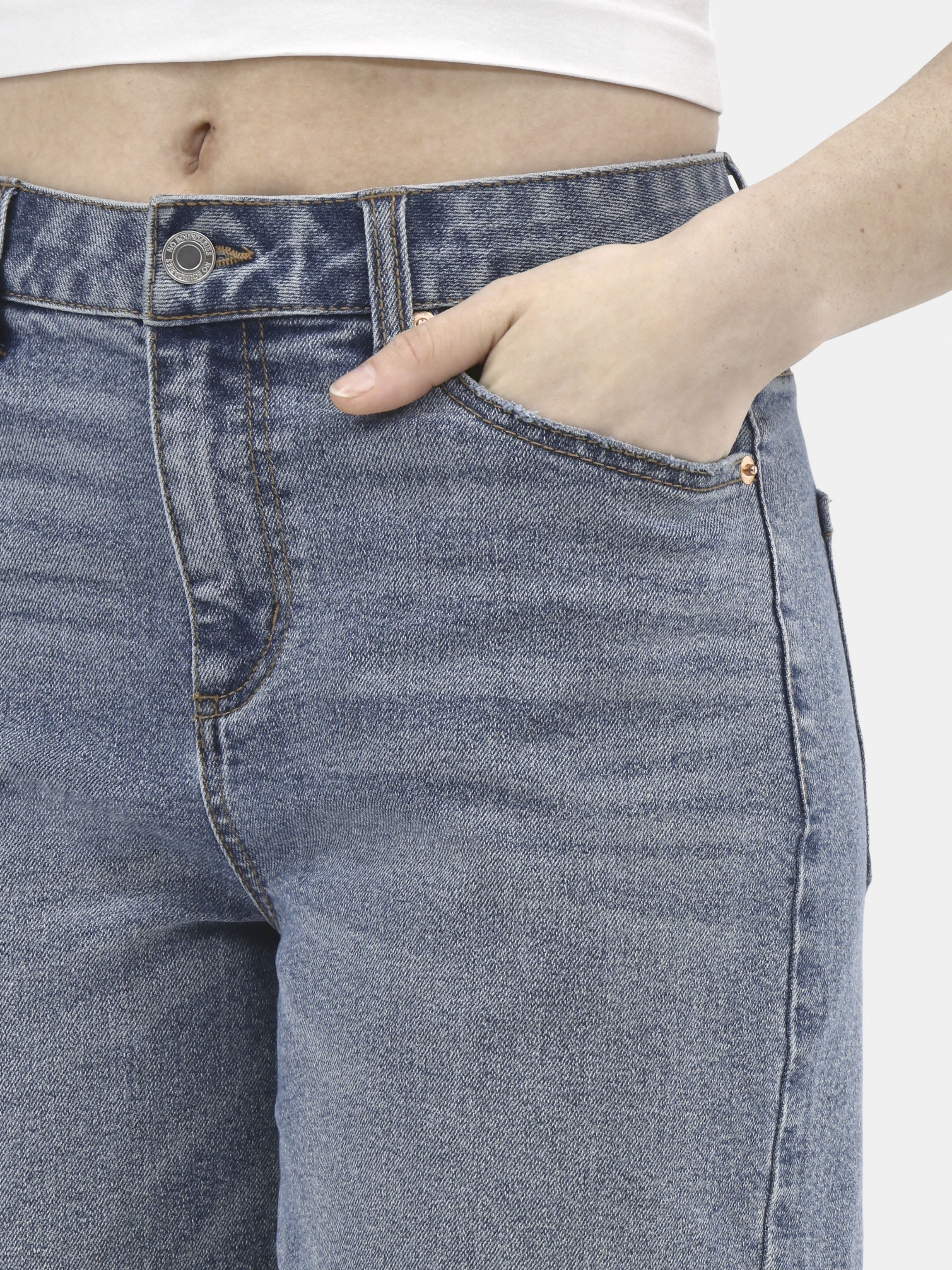 No Boundaries Denim Fray Jorts, Women's and Women's Plus