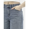 thumbnail image 4 of No Boundaries Denim Fray Jorts, Women's and Women's Plus, 4 of 5