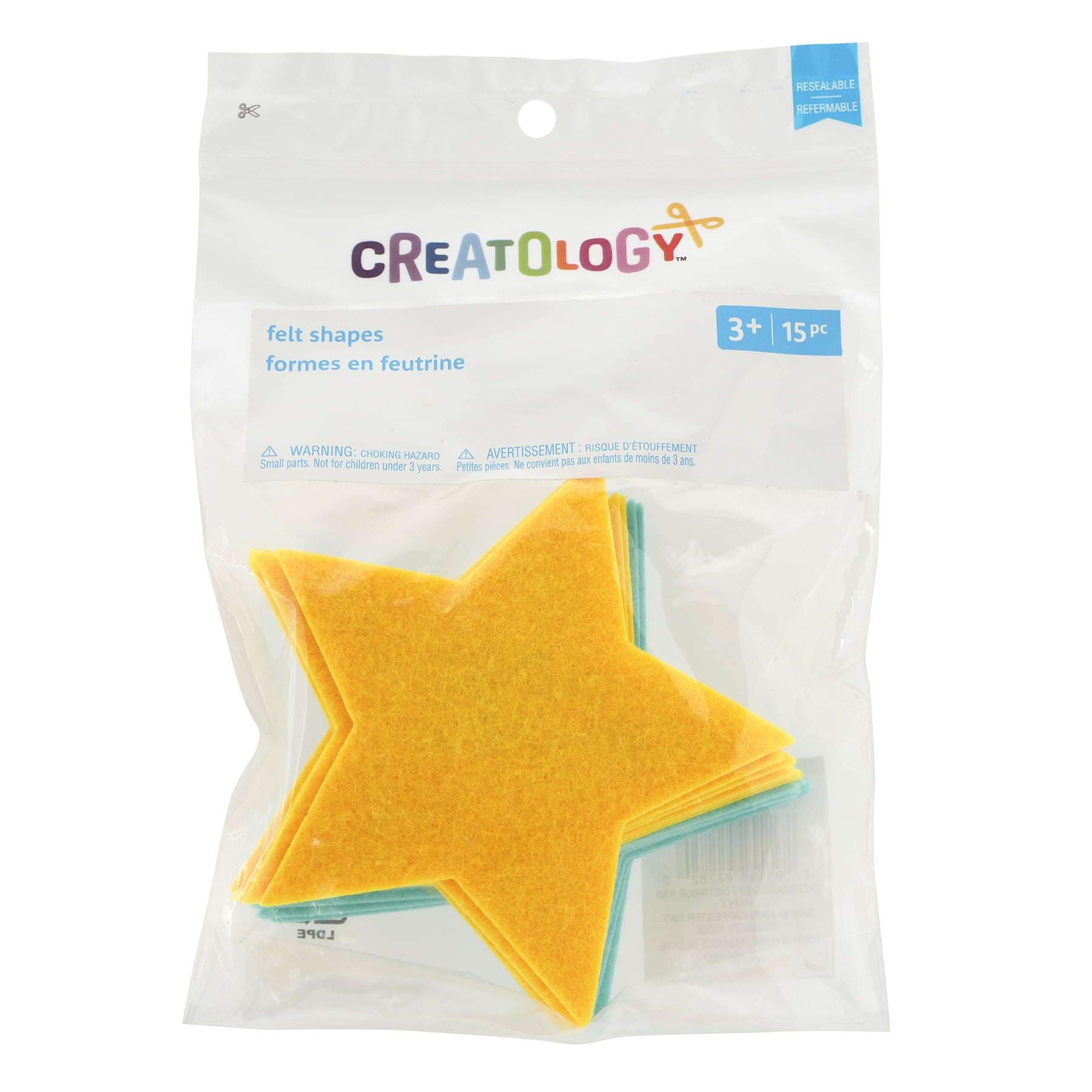 Blue & Yellow Star Felt Shapes by Creatology – Pre-Cut Polyester Felt Stars for Kids’ Crafts & Classroom Projects - 12 Pack