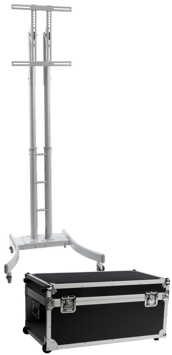 Displays2go Flat Screen TV Stand for 32" to 65", Portable with Wheels